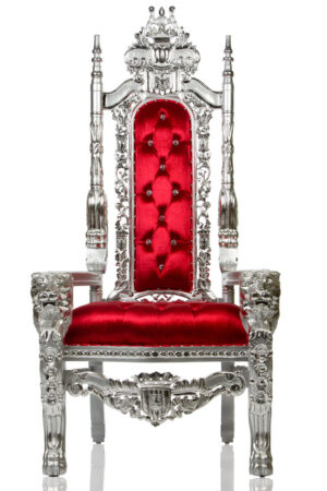 Gothic Fire Star Lion Head Throne (Red/Silver)
