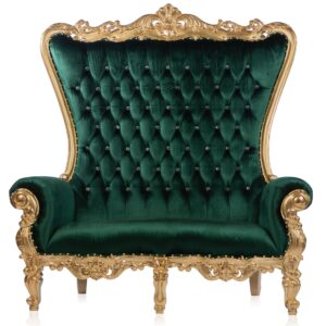 "$$MONEY Double" Velvet Throne (Green/Gold)